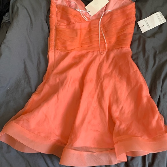 🆕 BNWT ABS - Silk Sweetheart Bow Dress Coral Sz 6 - Picture 5 of 9